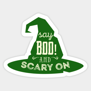 Say Boo And Scary On Sticker